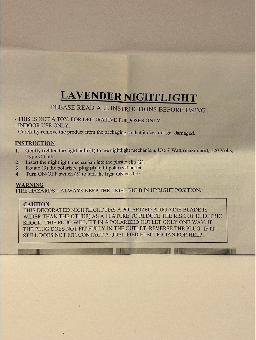 Vintage Avon Lavender Nightlight Brand New in Box - Picture 3 of 3